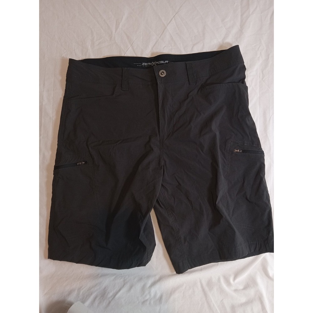 $70 Zeroxposur All Terrain Shorts Men's 36 Slate Stretch Light Weight Zip Pocket